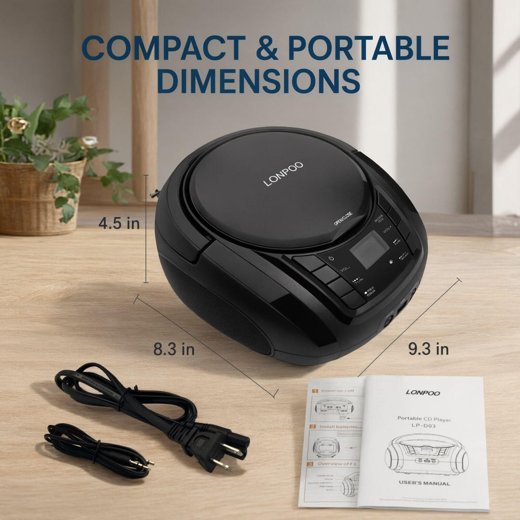 Portable CD Player Boombox with Speakers X6374