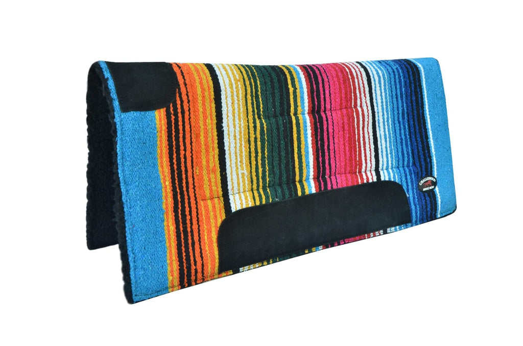 Multicolored Rainbow Faux Fur Lined Saddle Pad K112