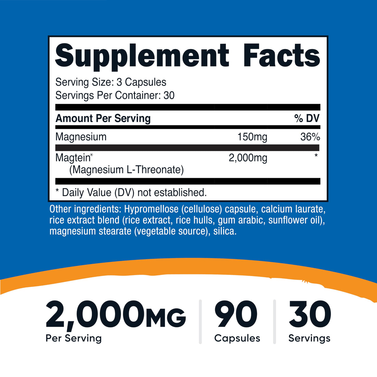 Magnesium L-Threonate 2,000mg 90 Capsules V33467
