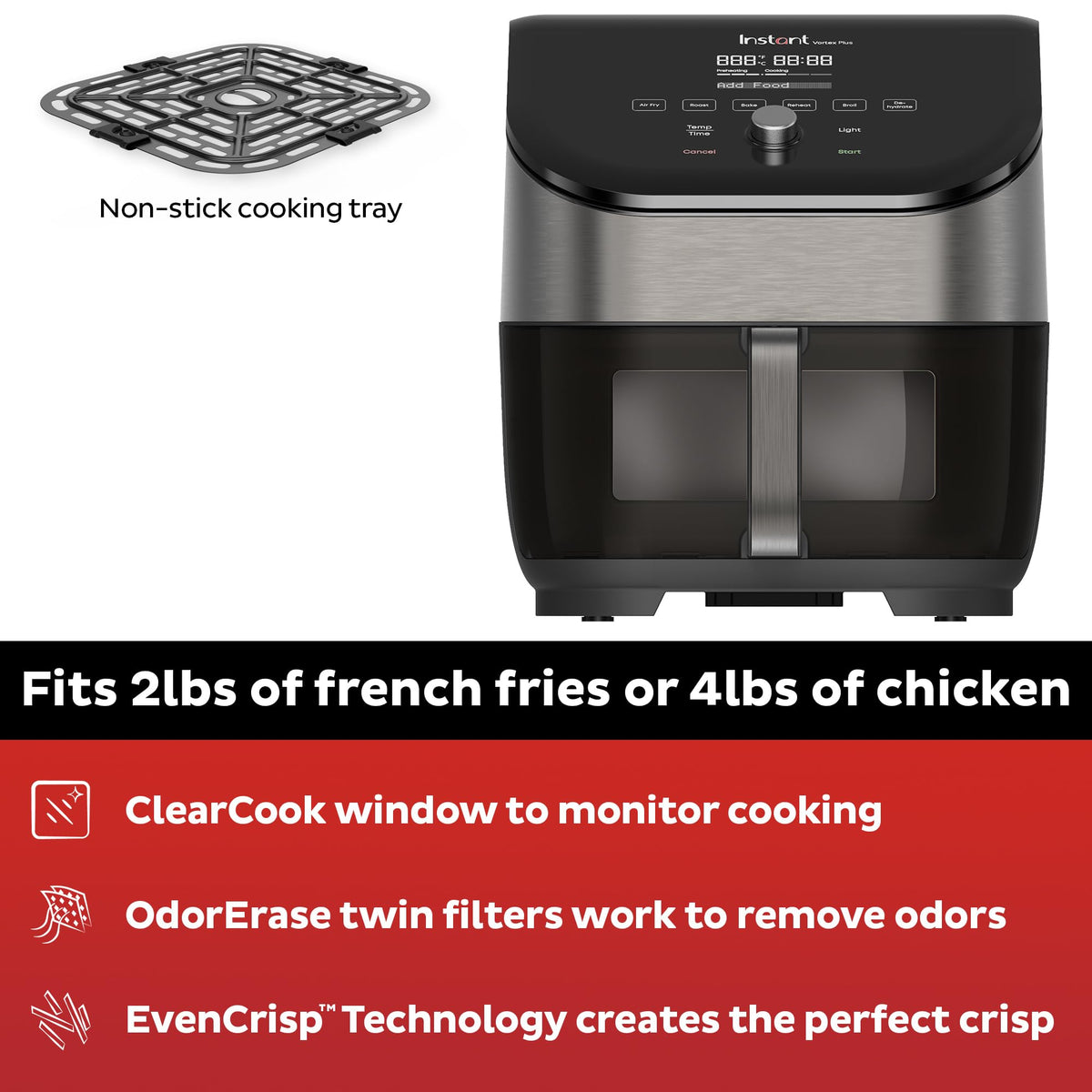 6 Qt 6-in-1 Air Fryer, Black O20459
