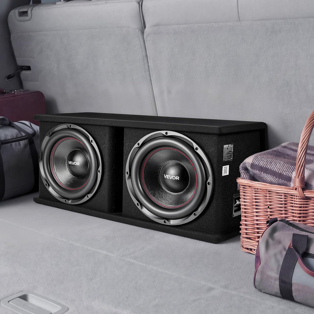 Dual 12" Enclosed Powered Subwoofer with Amplifier Q408416