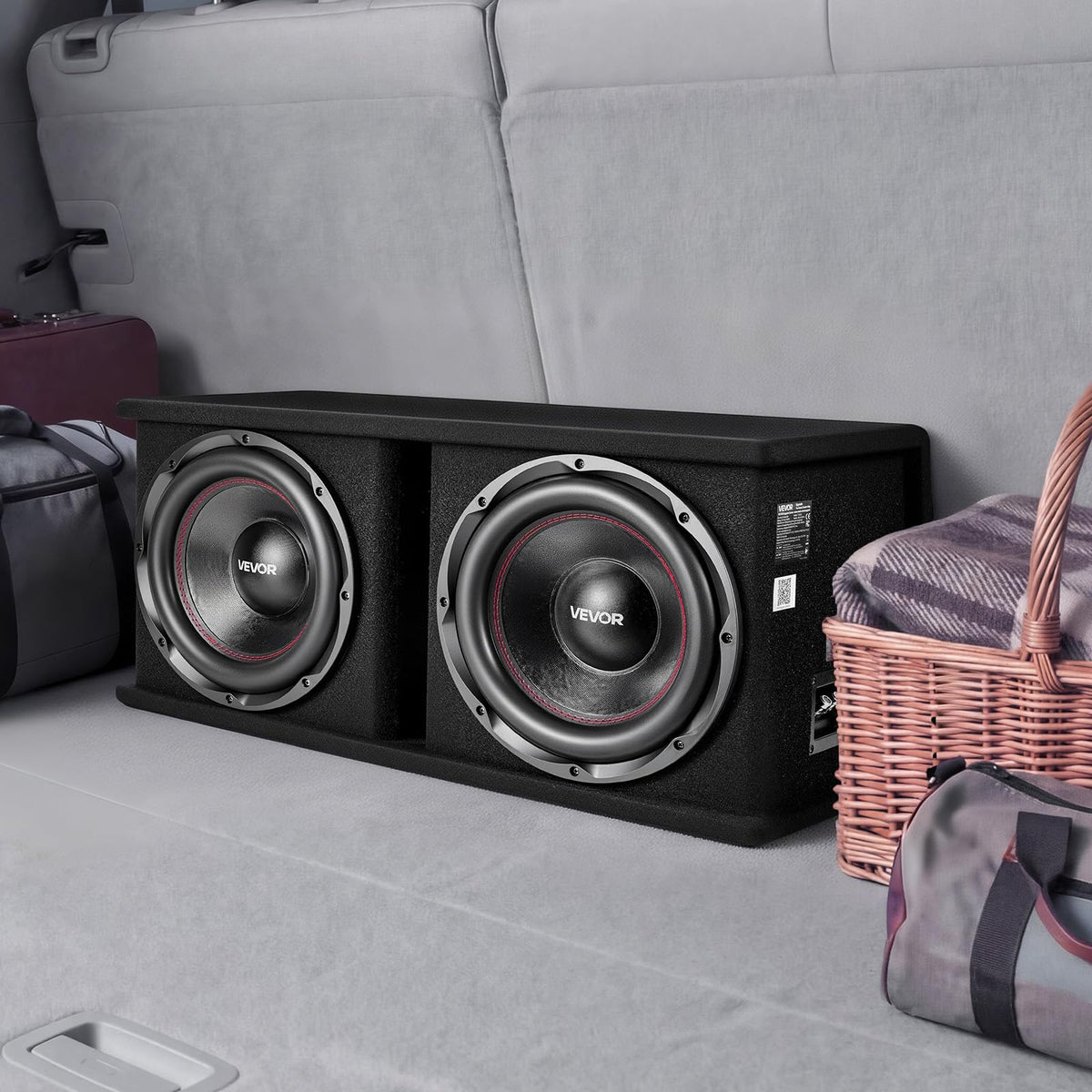 Dual 12" Enclosed Powered Subwoofer with Amplifier Q408416