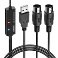 USB MIDI Cable 6.5Ft with Input & Output W3969