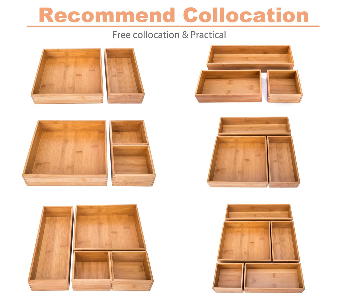 Bamboo Organizer Storage Boxes 4"*4" M525