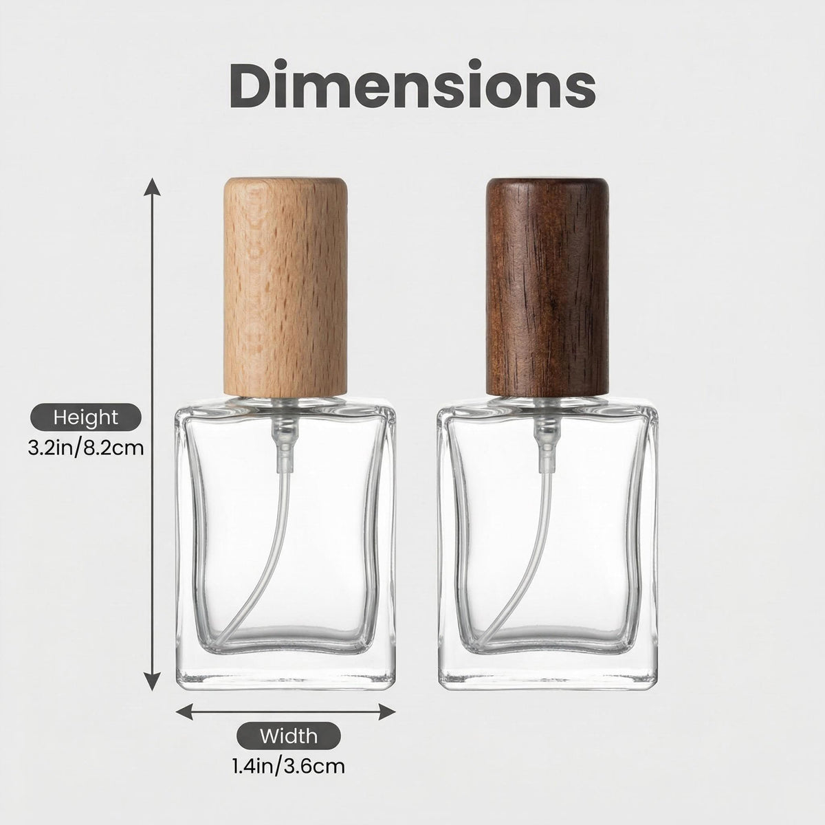 2 Pcs 15ml Clear Mini Glass Perfume Bottle with Wood Lid V56547