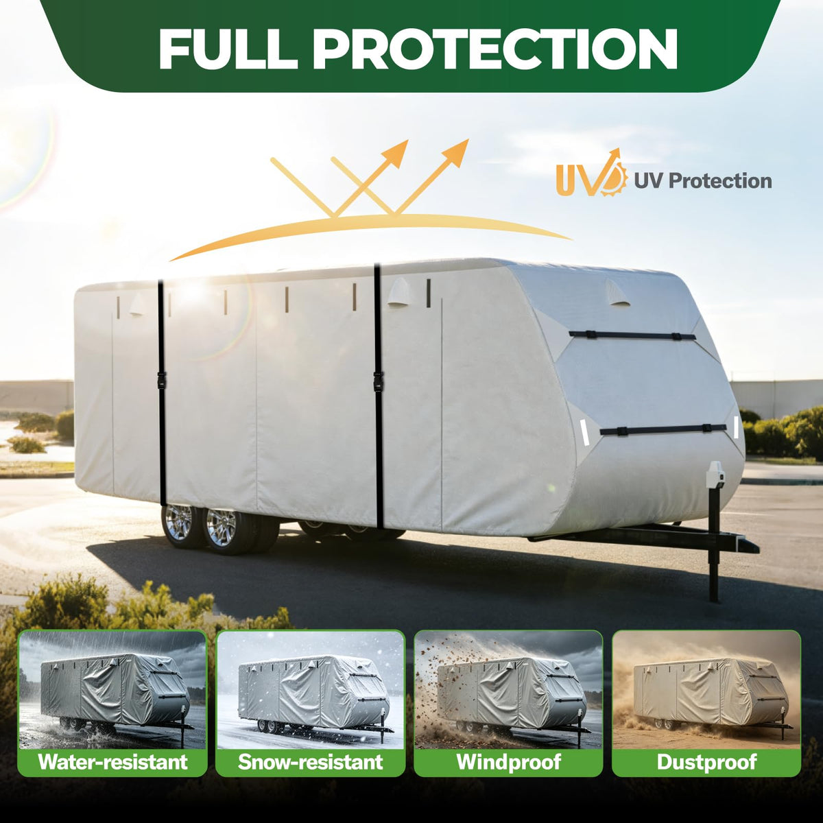 Grey 27'-30' RV Travel Trailer Cover P386
