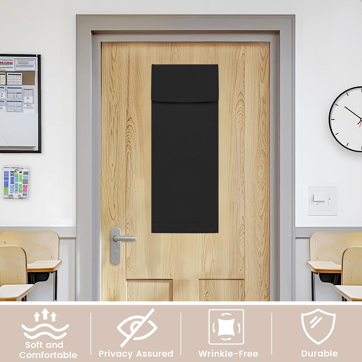 Black Classroom Door Window Cover K29760