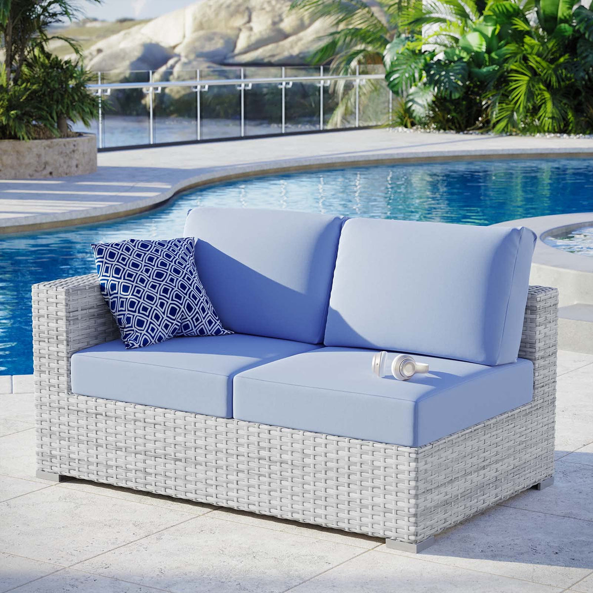 Rattan Wicker Loveseat Sofa N867