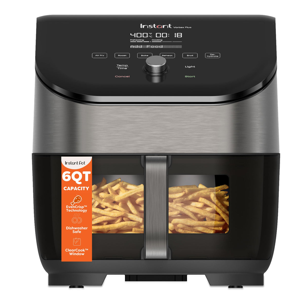 6 Qt 6-in-1 Air Fryer, Black O20459