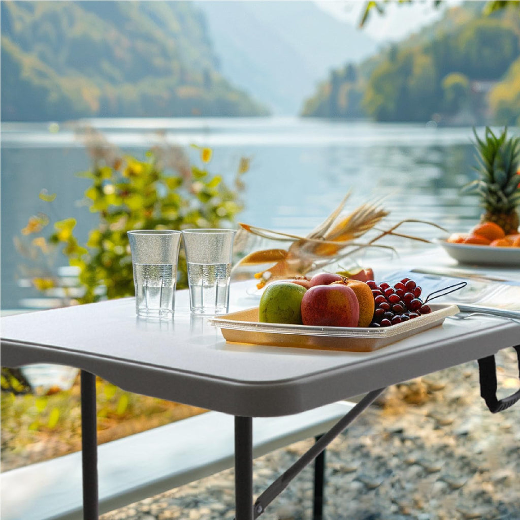6FT Folding Picnic Table with Tablecloth E1365