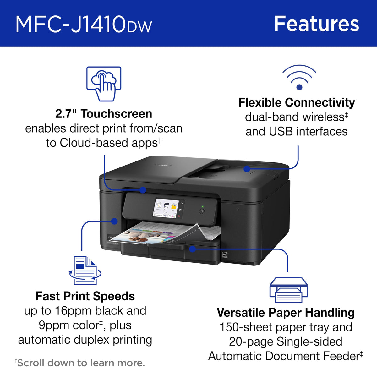 Wireless Color Inkjet All-in-One Printer with Touchscreen and Automatic Duplex Printing T440