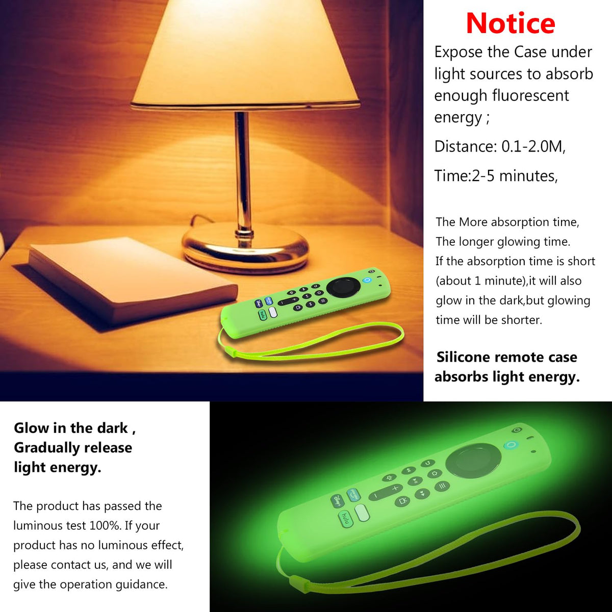 Silicone Remote Covers 3pcs Glow Green Blue Red A206270