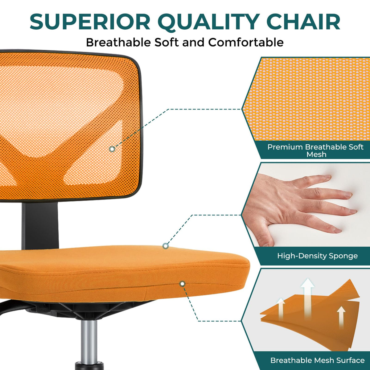 Armless Mesh Office Chairs I277