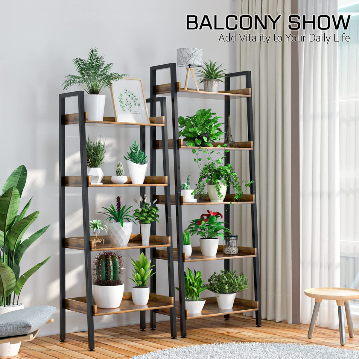 5-Tier 67 Inch Tall Ladder Shelf T556638