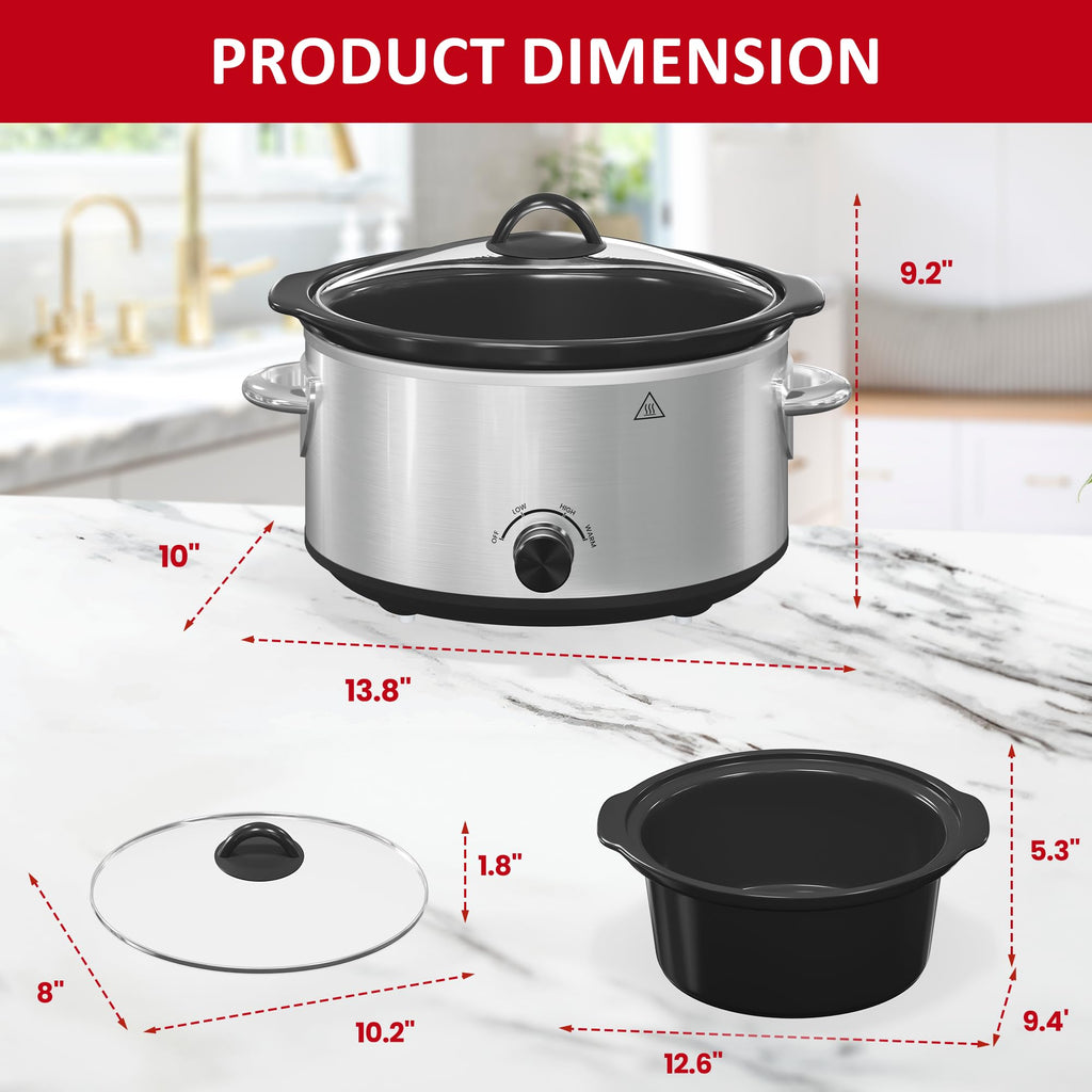 4 QT Slow Cooker with Ceramic Pot and Glass Lid M9240