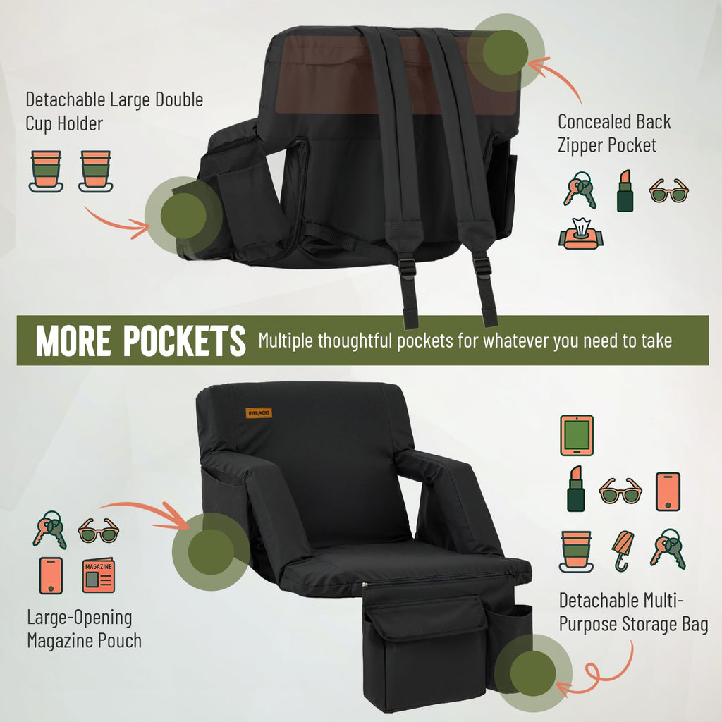 Stadium Seat with Back Support and Armrests Q223