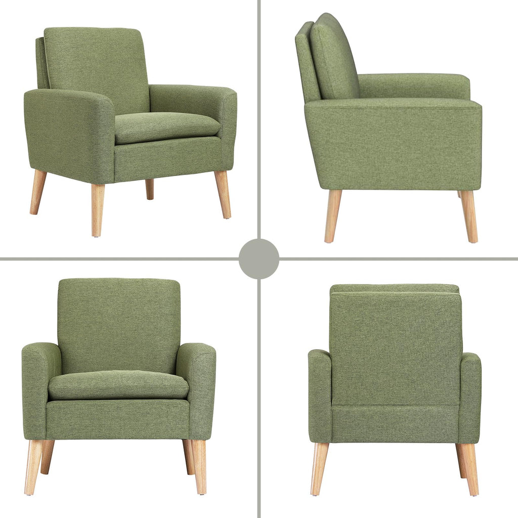 Set of 2 Green Upholstered Accent Chair D318