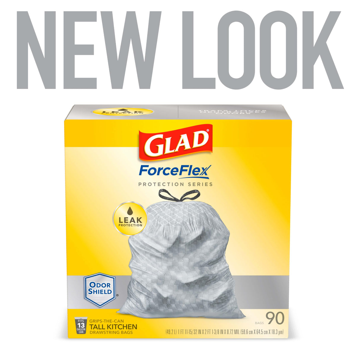 13 Gal Unscented Tall Kitchen Trash Bags 90 Ct O50293