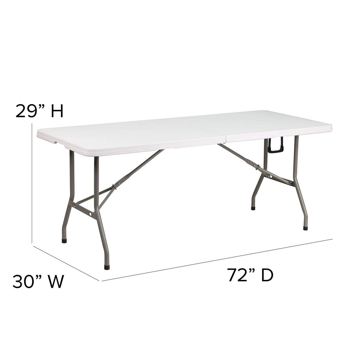 White 6-Foot Bi-Fold Plastic Folding Table Q1596
