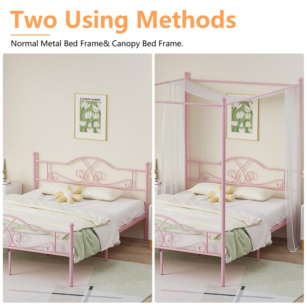 Full Size Canopy Bed Frame with 4 Posters B85029