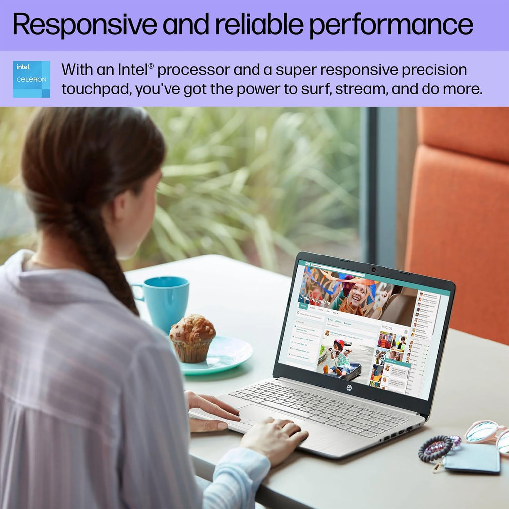Silver 14" HD Display Intel Quad-Core Laptop Q34731