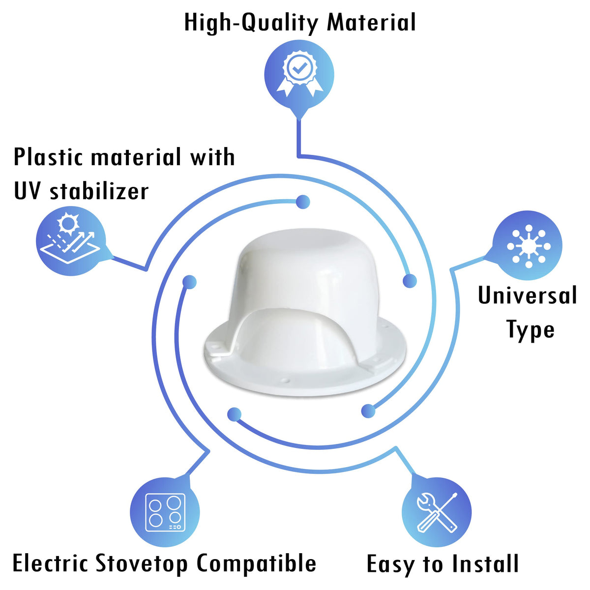 White RV Roof Vent Cover K83552