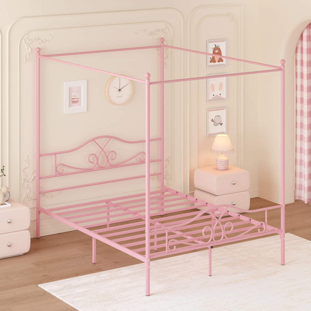 Full Size Canopy Bed Frame with 4 Posters B85029