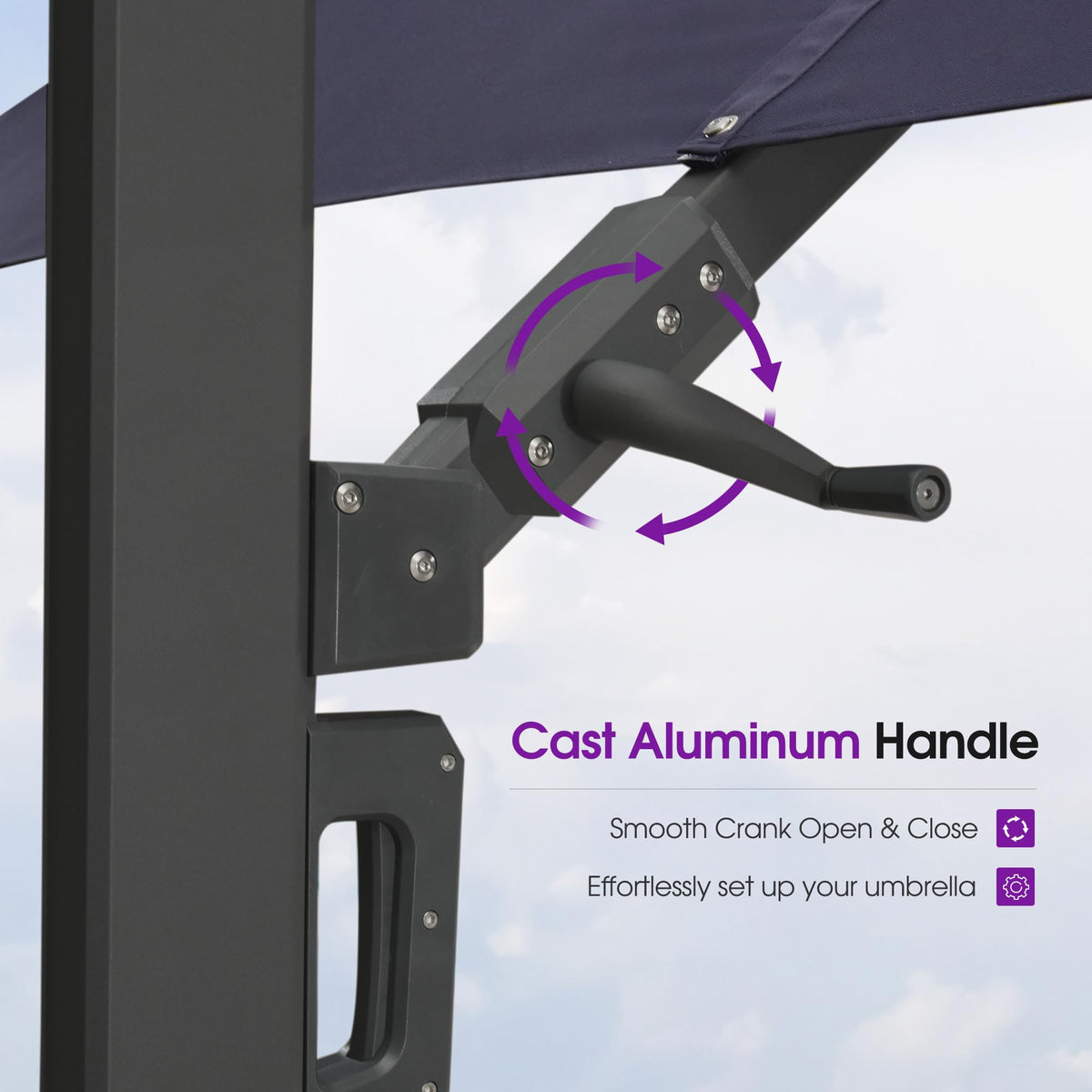 Navy Blue 10' X 13' Dual-Top Cantilever Umbrella with Base E9700