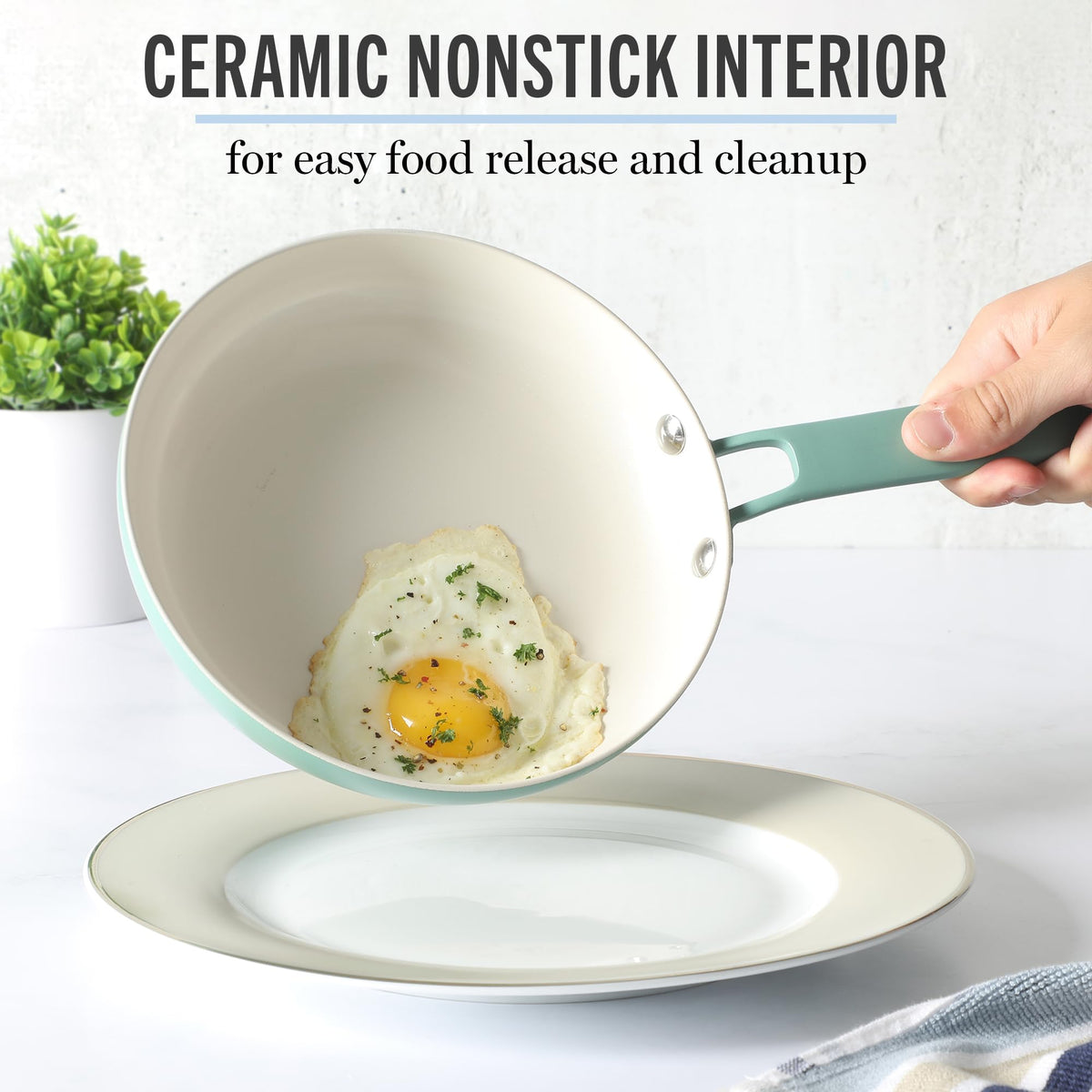 12 Piece Nonstick Ceramic Aluminum Cookware Set Teal K837714