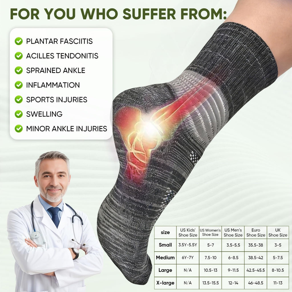 Compression Ankle Support Crew Socks 3 Pairs I456