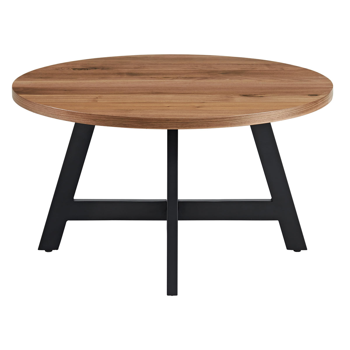 Round Wood Top Metal Base Coffee Table I883913