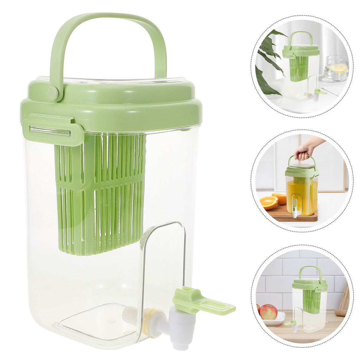 Green 2L Drink Dispenser with Faucet F403122