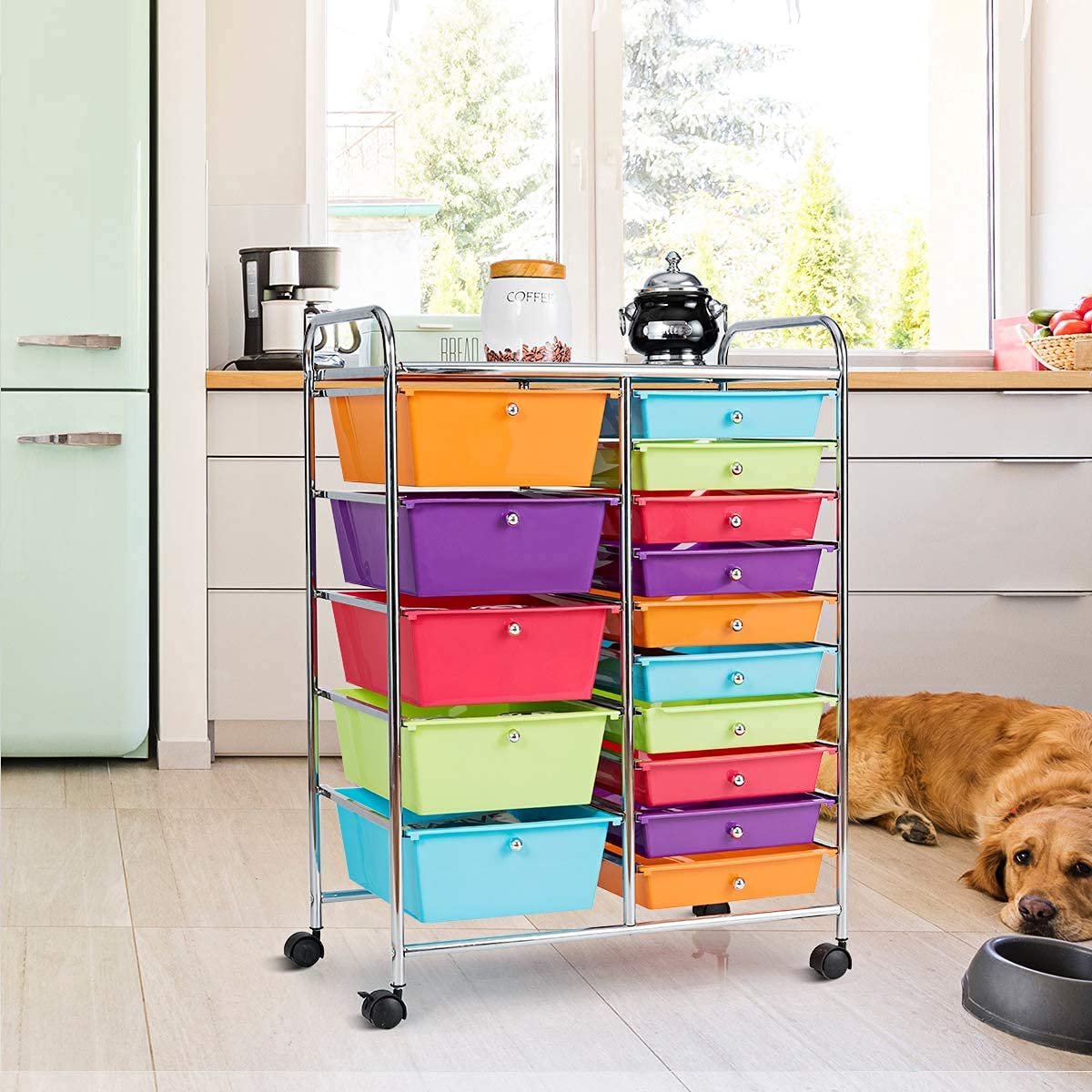 15 Drawer Rolling Storage Cart W2105