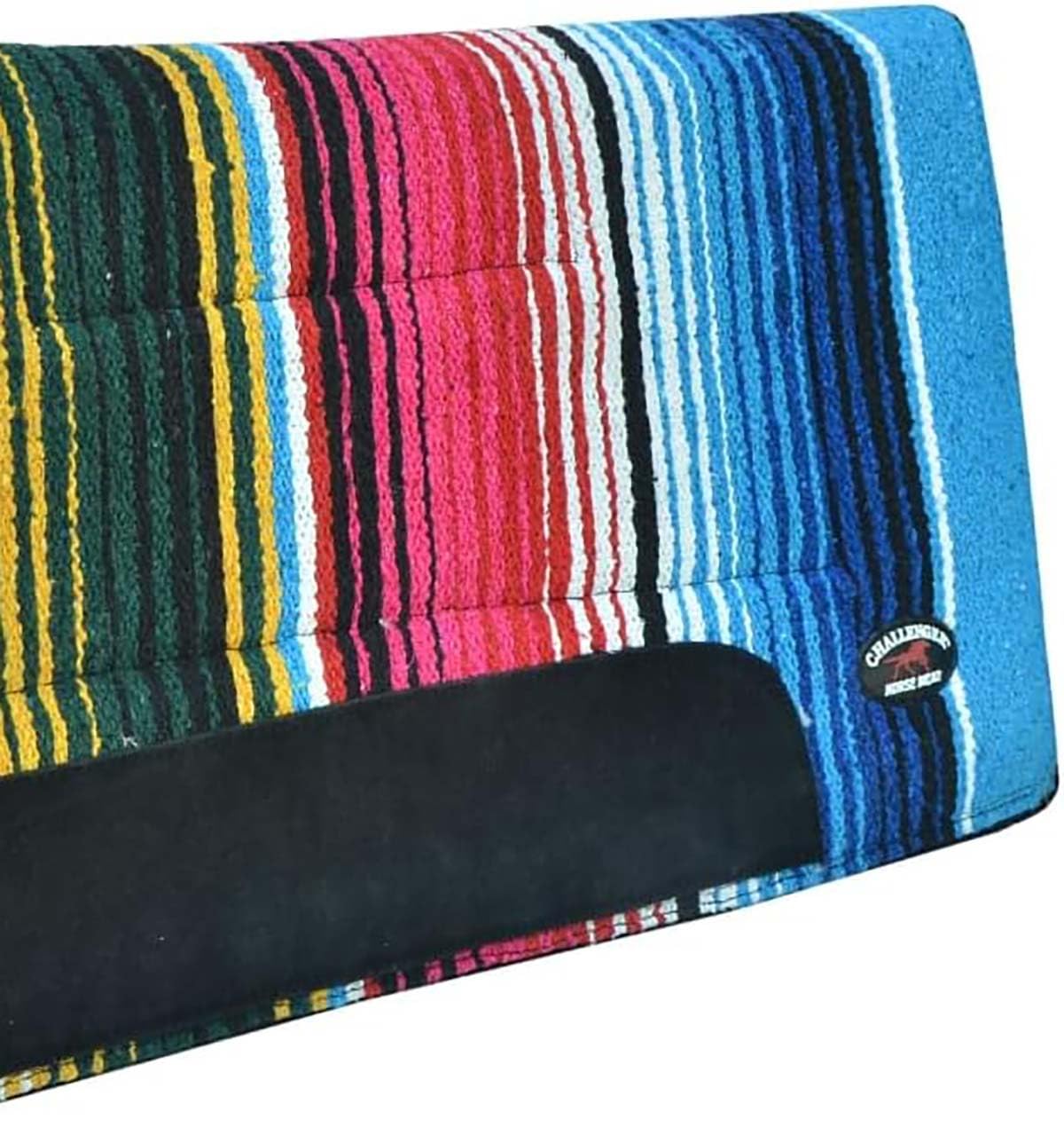 Multicolored Rainbow Faux Fur Lined Saddle Pad K112