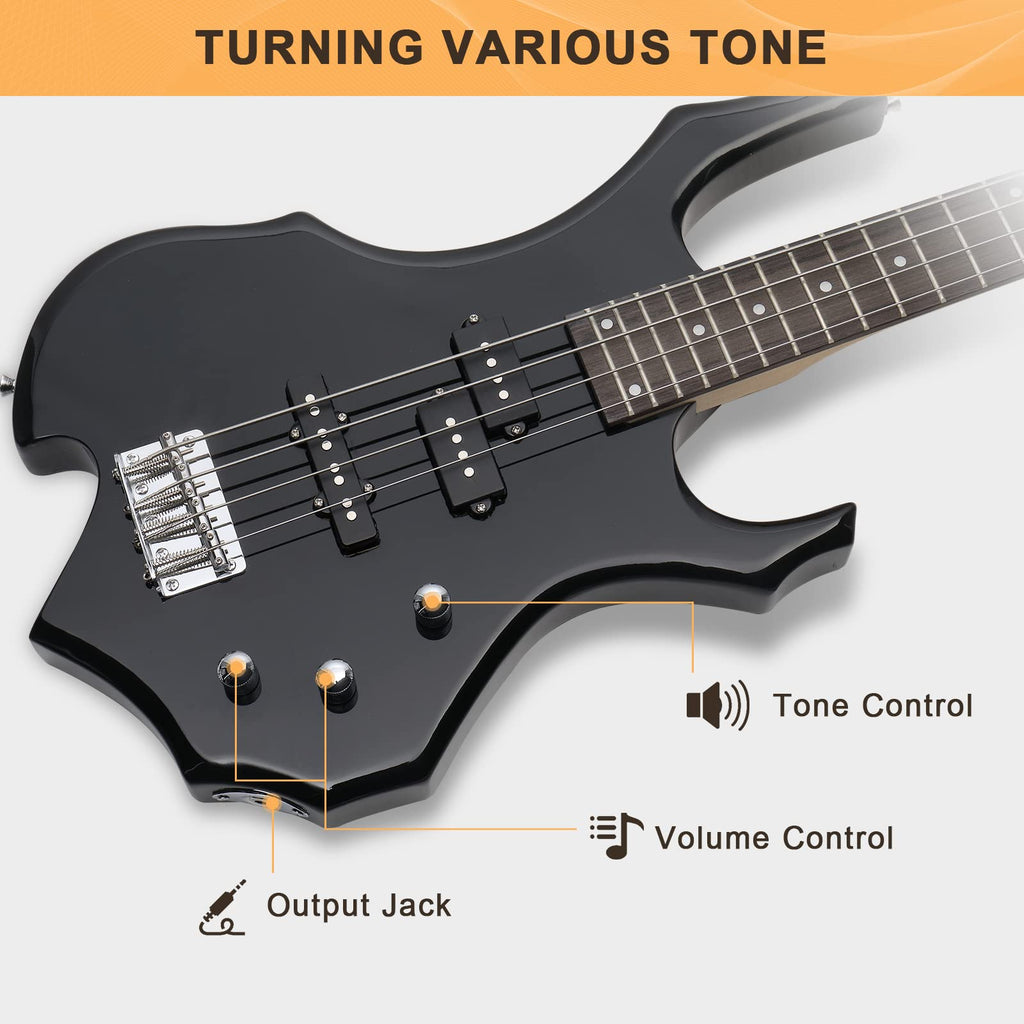 Electric Bass Guitar 4 Strings Black I93088