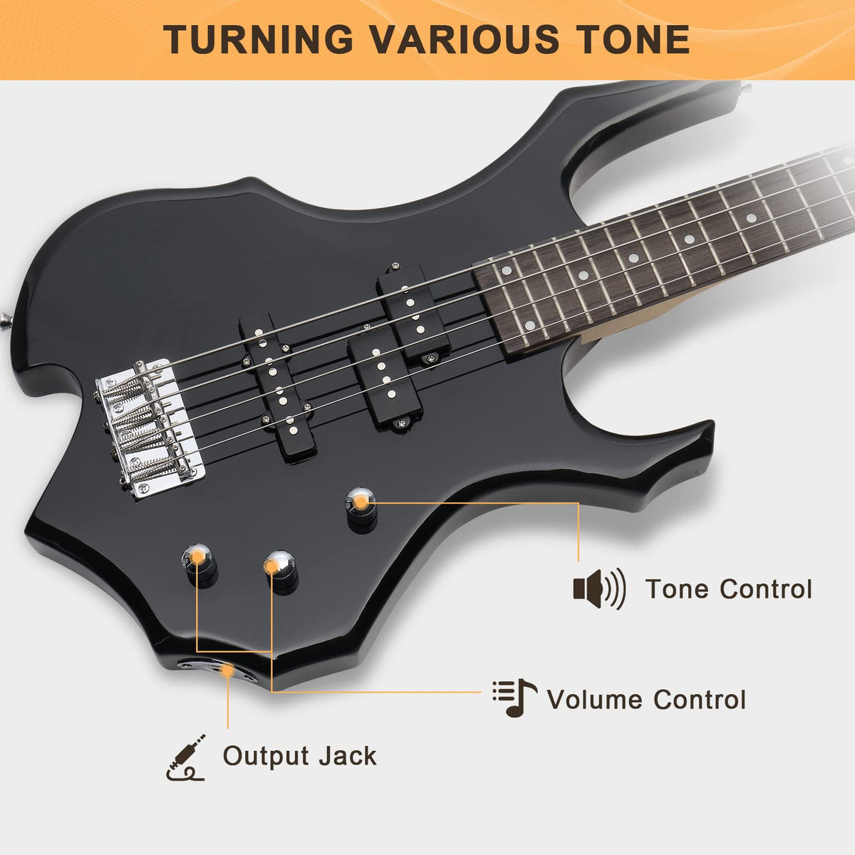 Electric Bass Guitar 4 Strings Black I93088
