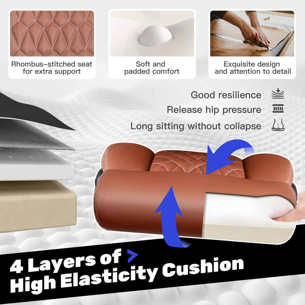 High Back Ergonomic Leather Office Chair with Flip-Up Armrests X3497