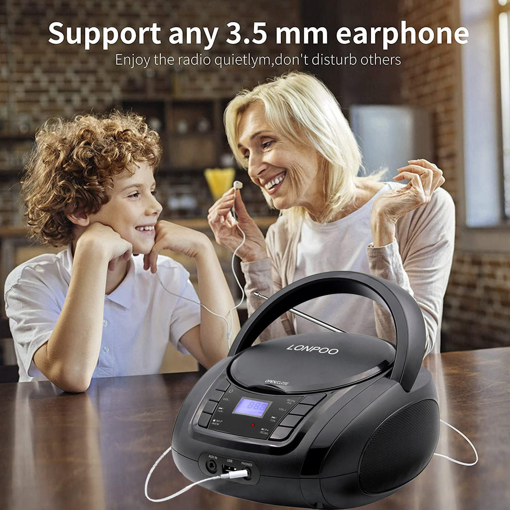 Portable CD Player Boombox with Speakers X6374