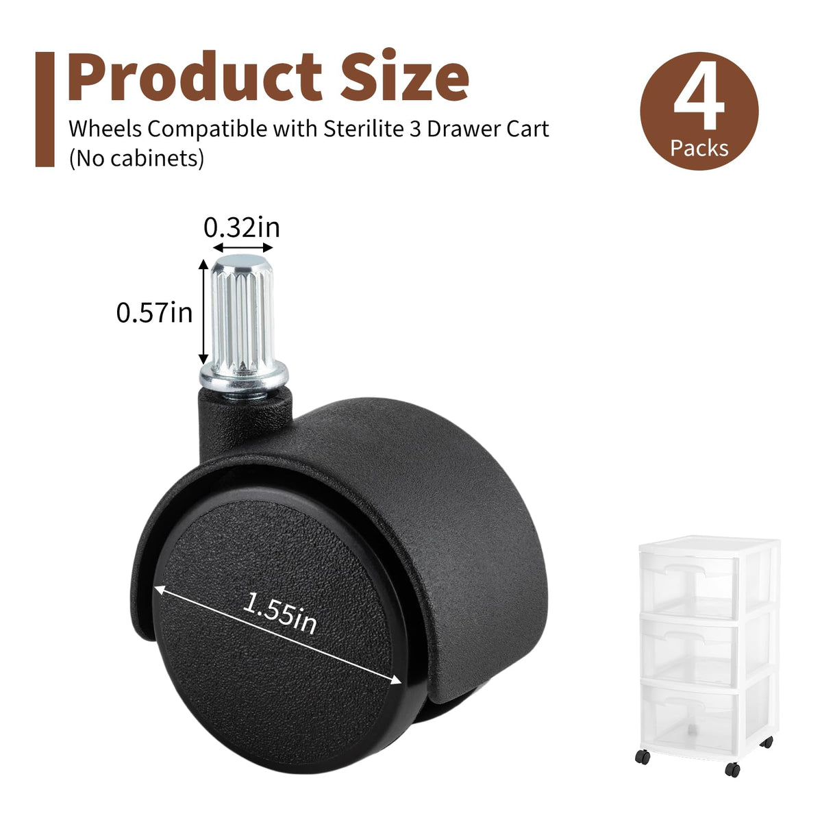 Swivel Caster Wheels 4-Pack H7768