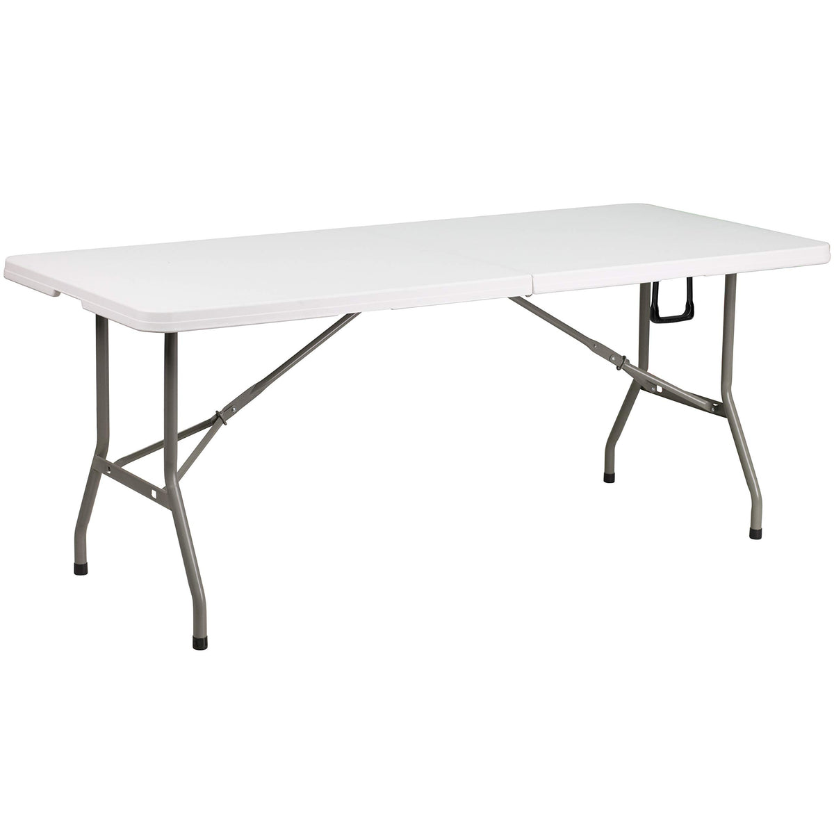 White 6-Foot Bi-Fold Plastic Folding Table Q1596