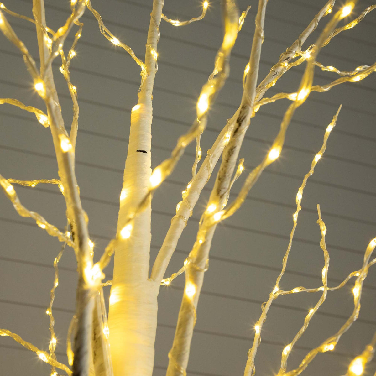 7-FT Pre-lit Artificial White Birch Tree with LED Lights P7446
