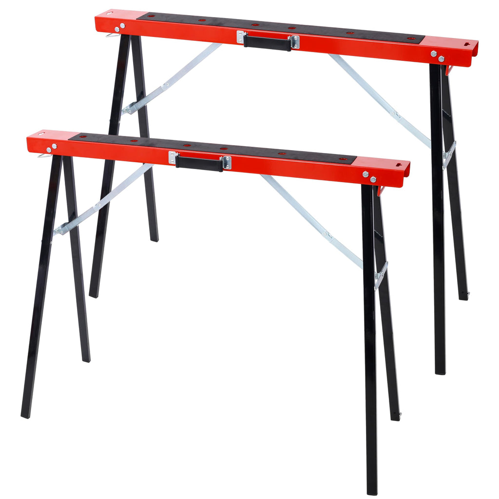 Black and Yellow Steel Folding Sawhorse Set 2-Pack F6171
