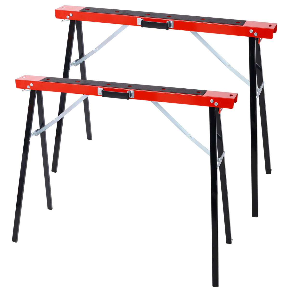 Black and Yellow Steel Folding Sawhorse Set 2-Pack F6171