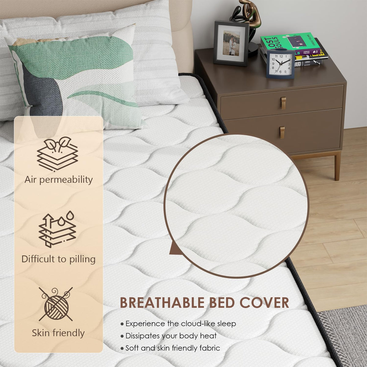 6 Inch Twin Medium Firm Hybrid Mattress Q251793