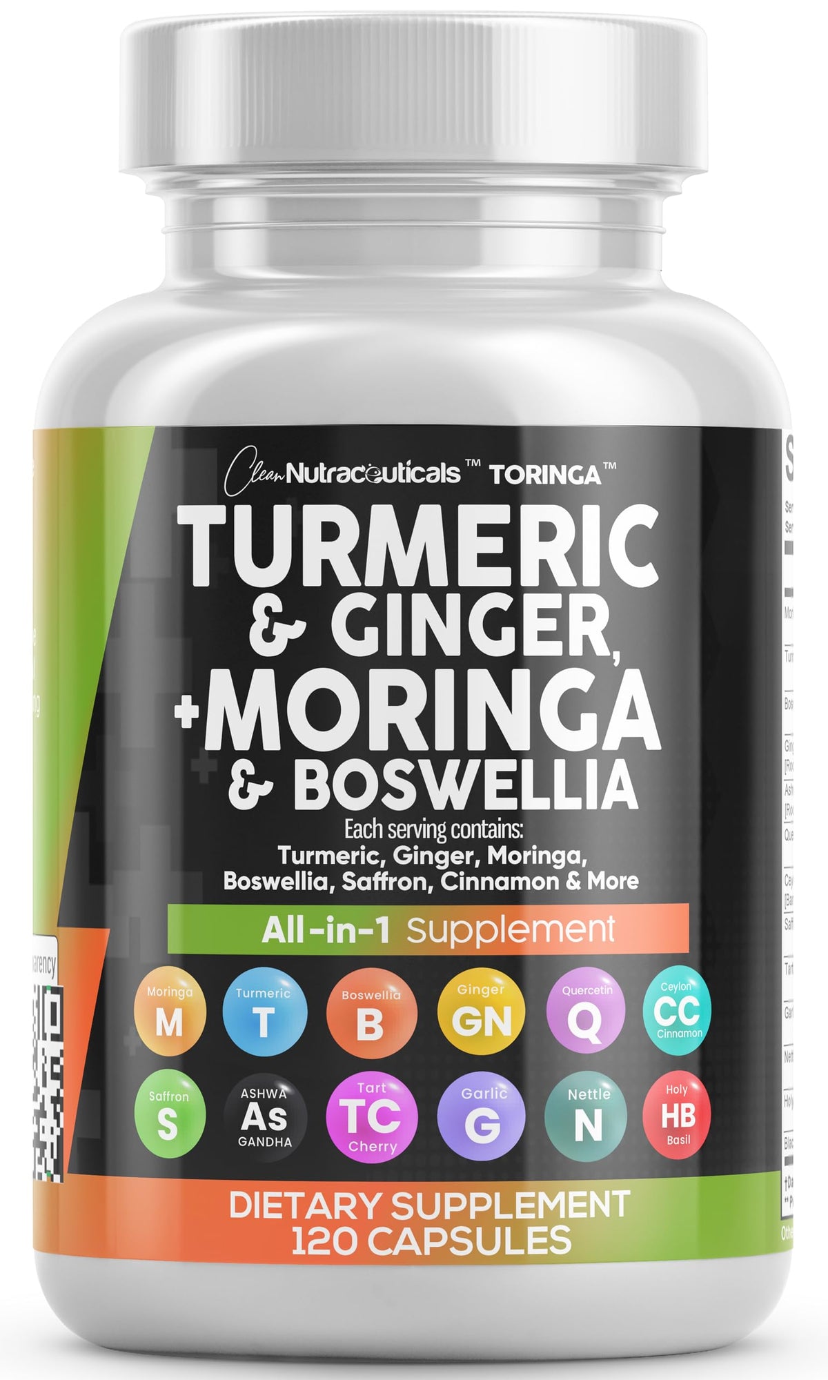 Turmeric Moringa Ginger Boswellia Saffron Supplement B25802