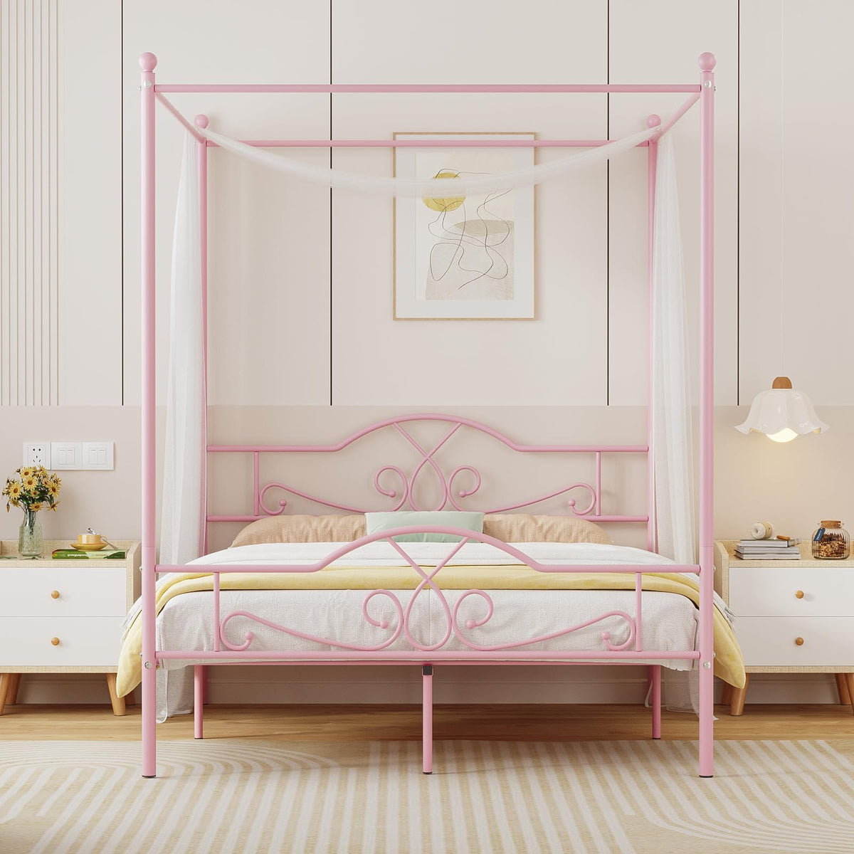 Full Size Canopy Bed Frame with 4 Posters B85029