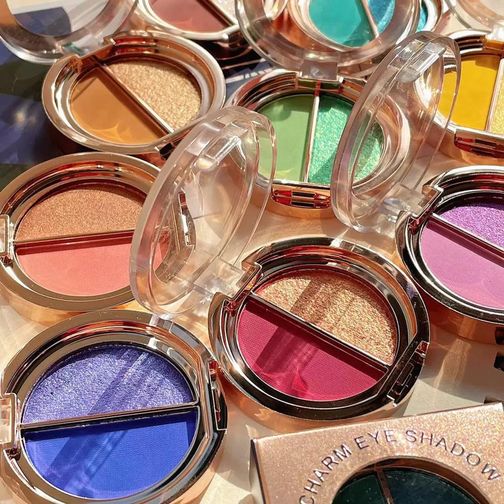 Double Color Matte Shimmer Metal Eye Shadow Powder E671