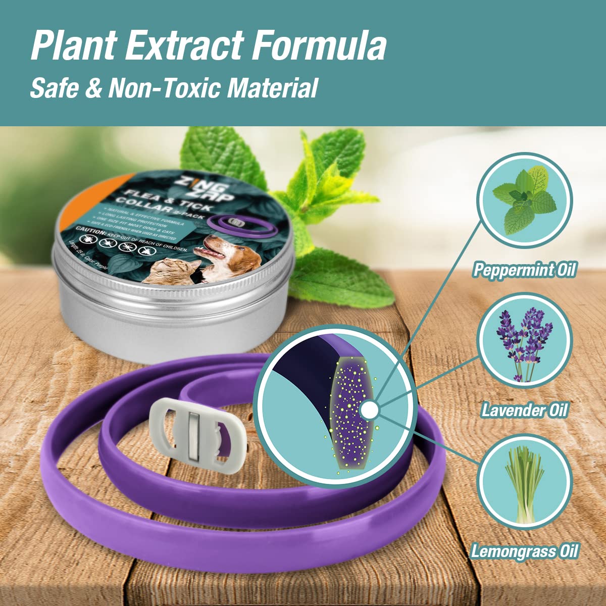 Flea & Tick Collar Plant Powered Blue 2-Pack C69735