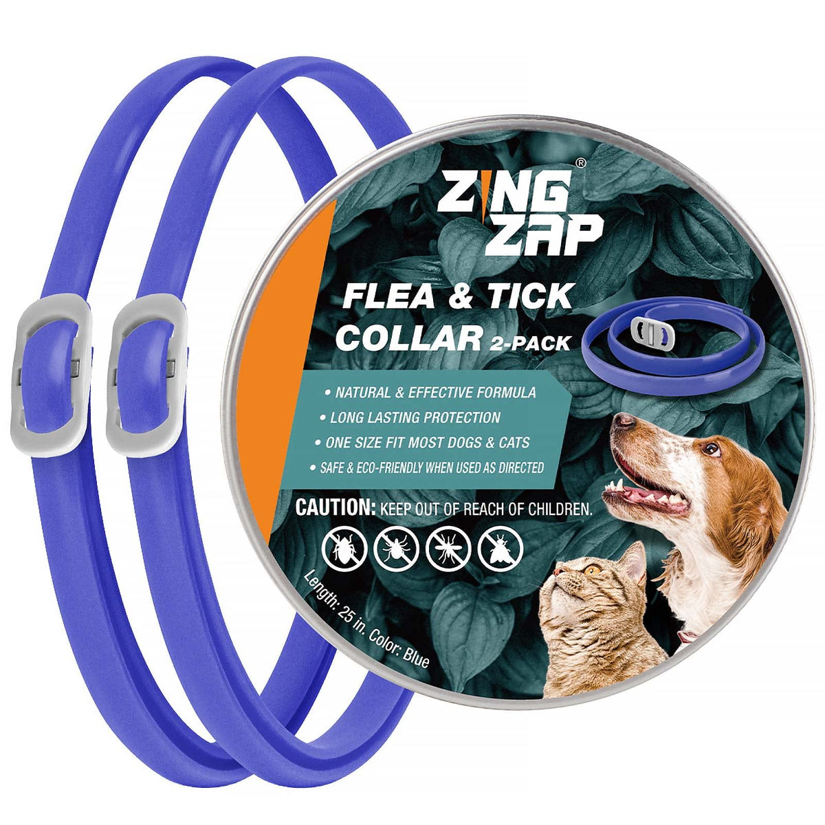 Flea & Tick Collar Plant Powered Blue 2-Pack C69735