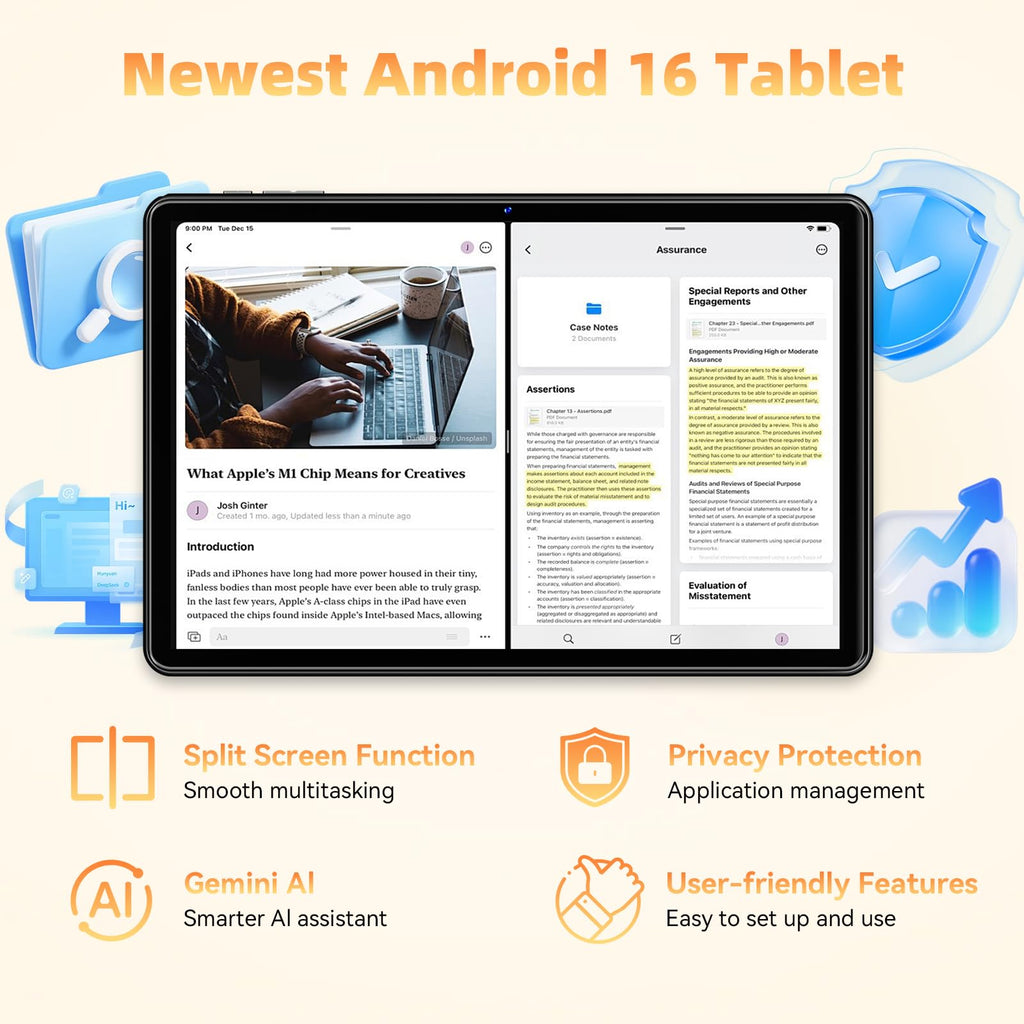 10 inch Android Tablet 26GB RAM 128GB ROM Octa-core 7000mAh Gray X823